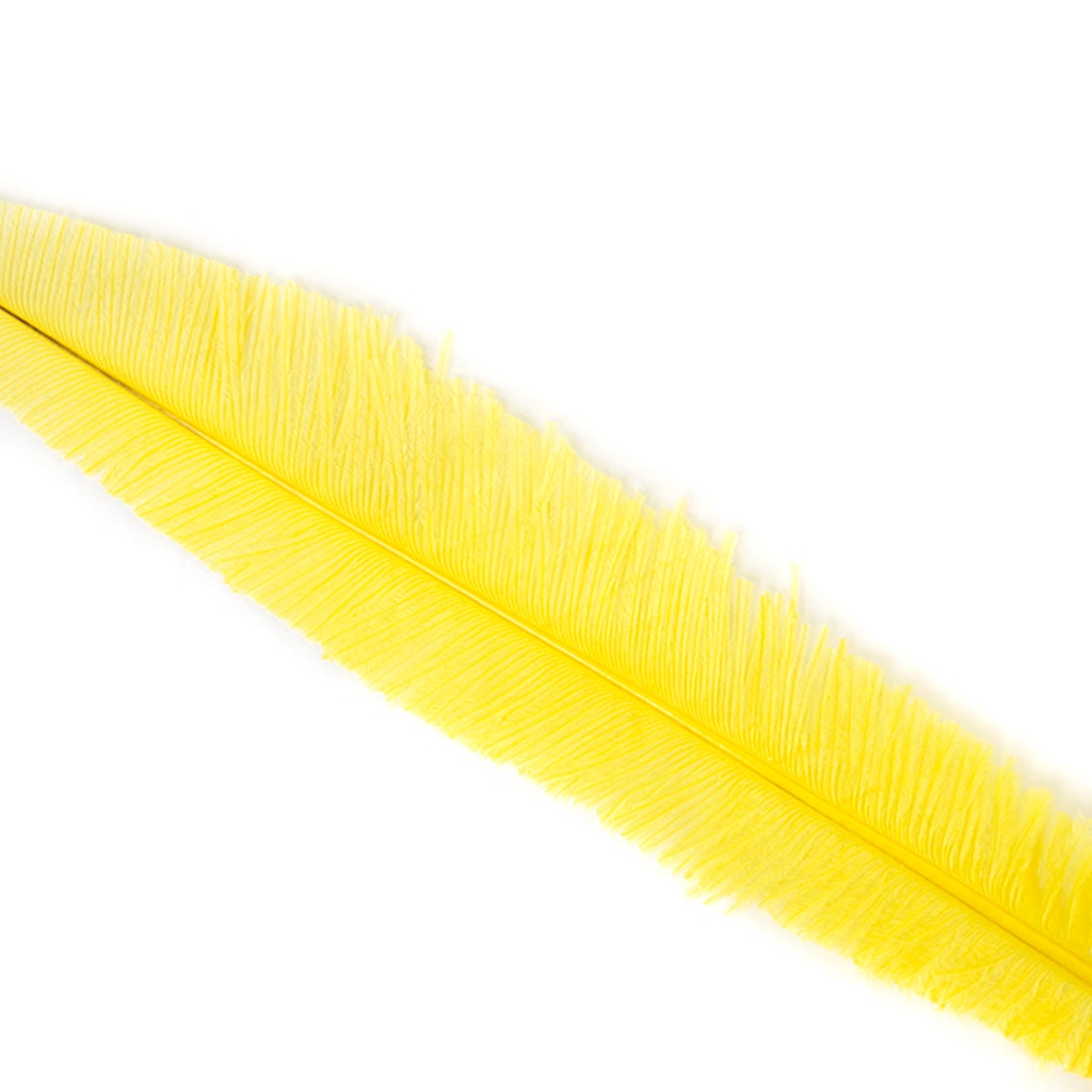 Ostrich Nandu Selected Feathers 12 PCS - FLourescent Yellow