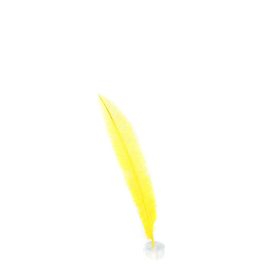 Ostrich Nandu Selected Feathers 12 PCS - FLourescent Yellow