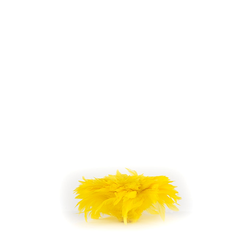 Rooster Schlappen-White-Dyed 1YD - Yellow