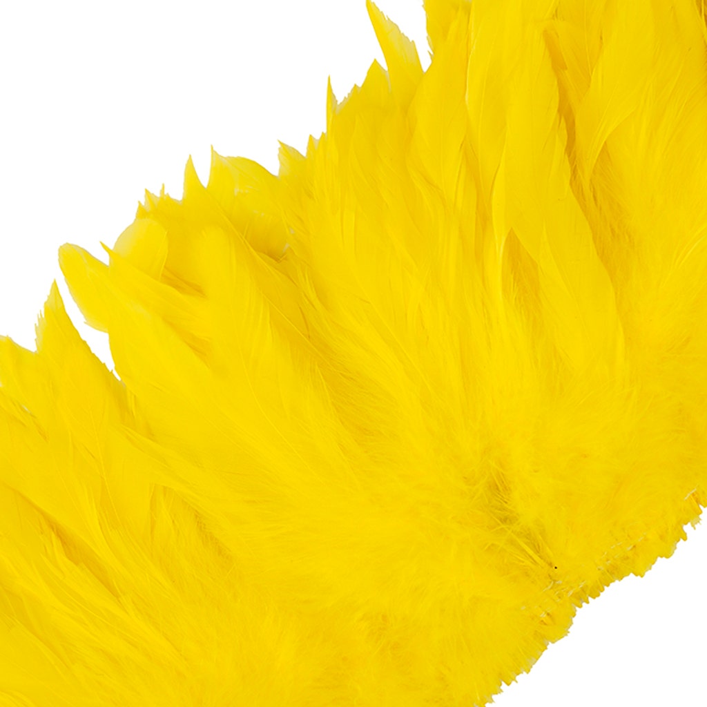 Rooster Schlappen-White-Dyed 1YD - Yellow
