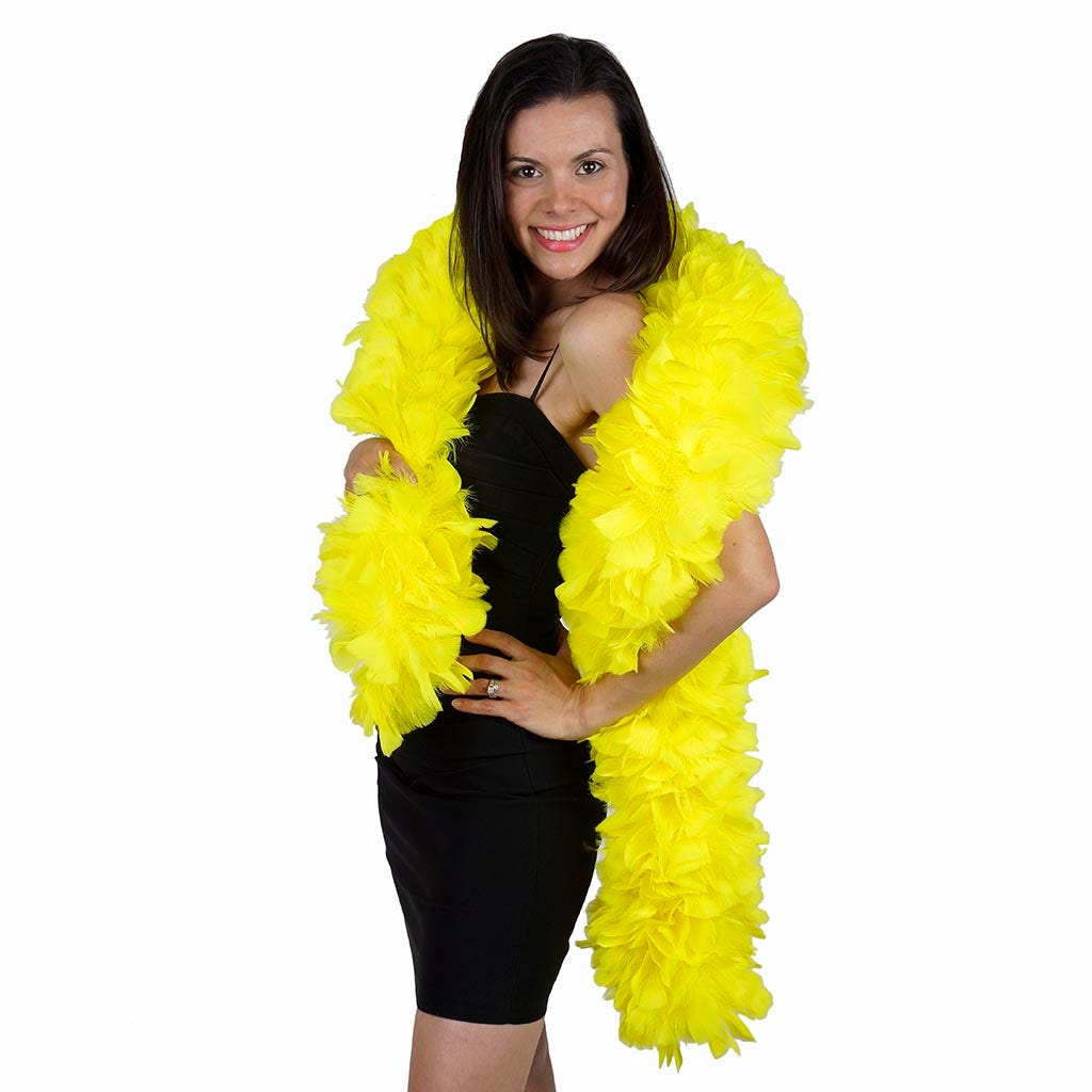 Turkey Feather Boa 6-8"- Fluorescent Yellow