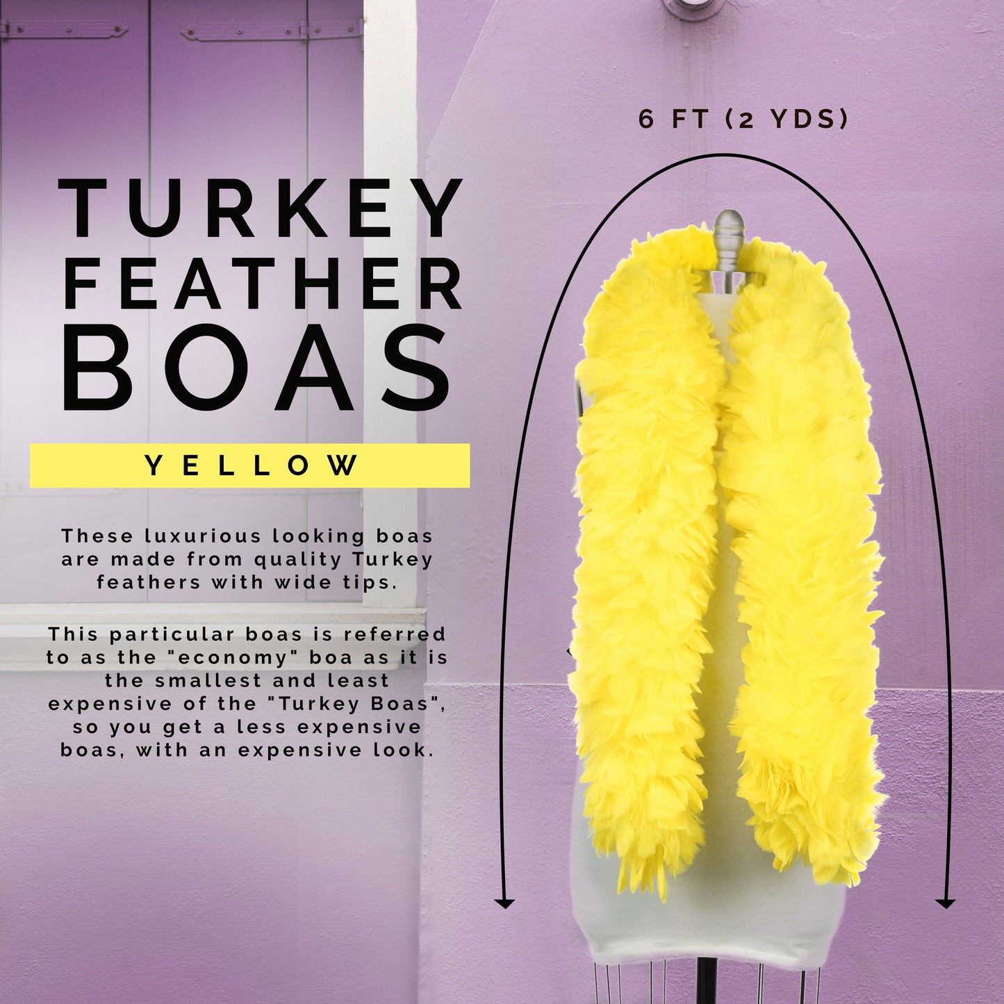 Turkey Boas Solid Colors - FY Yellow