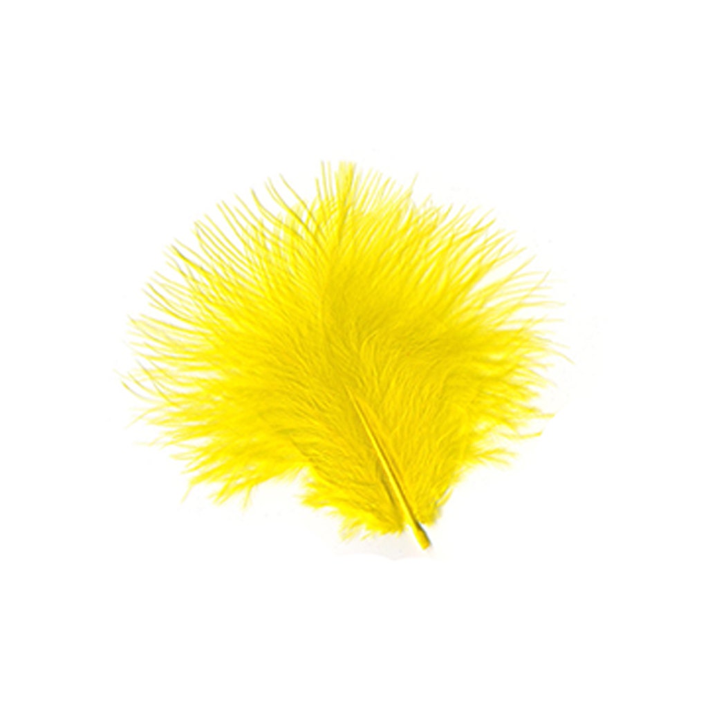 TURKEY MARABOU FEATHERS 1-4" - YELLOW