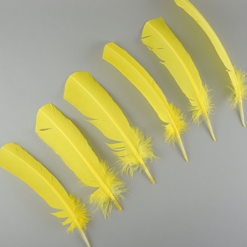 Turkey Quills by Pound - Left Wing - Florescent Yellow