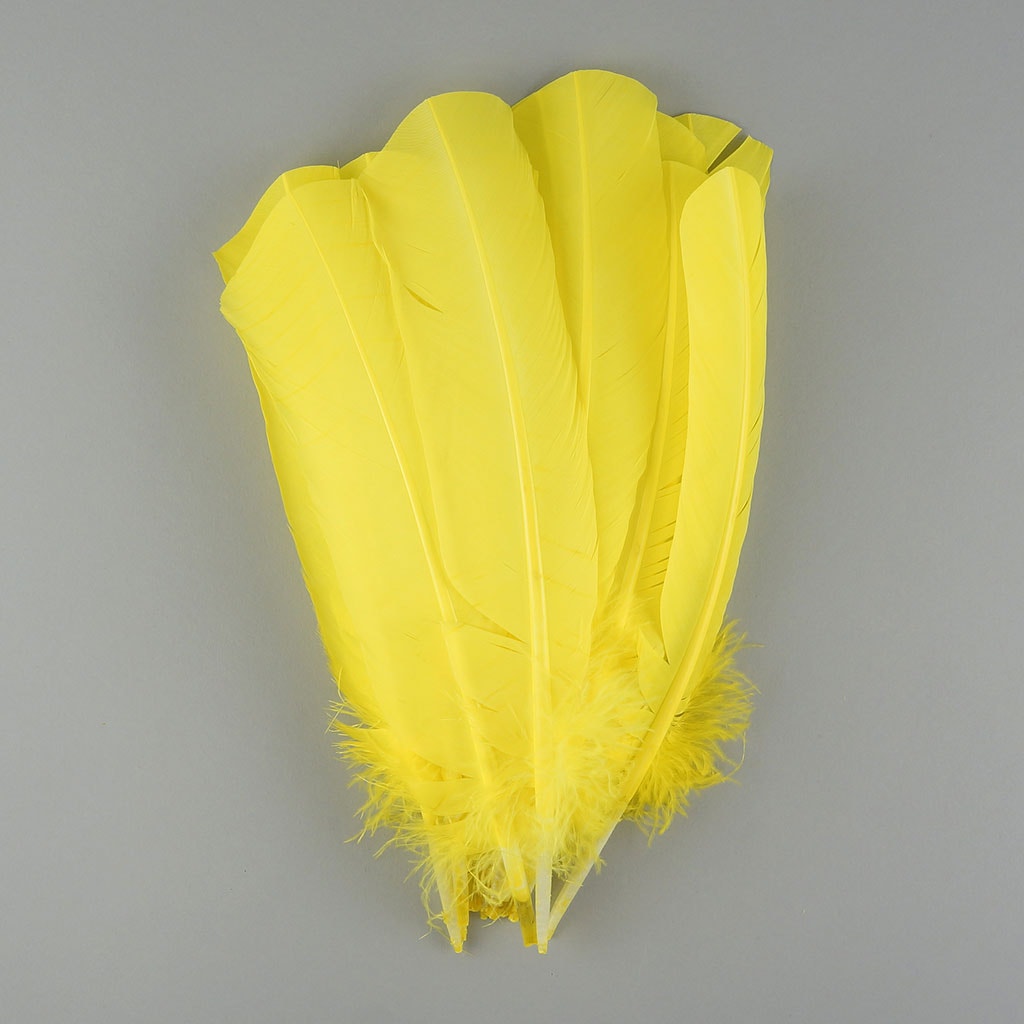 Turkey Quills by Pound - Left Wing - Florescent Yellow